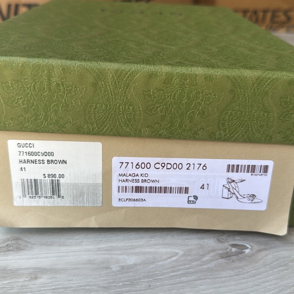 Gucci Horsebit Leather Sandal Harness Brown Heel size 8.5 nwt in box - Picture 9 of 14